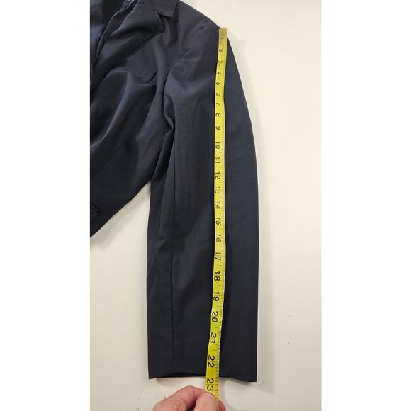 Lands end wool blend navy blazer suit jacket EUC 18W professional business - Picture 7 of 8